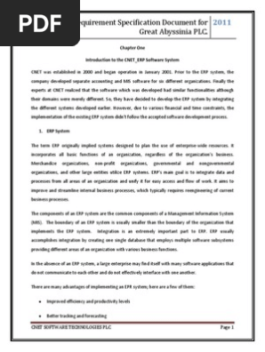 Draft SRS Document for Great Abyssinia PLC