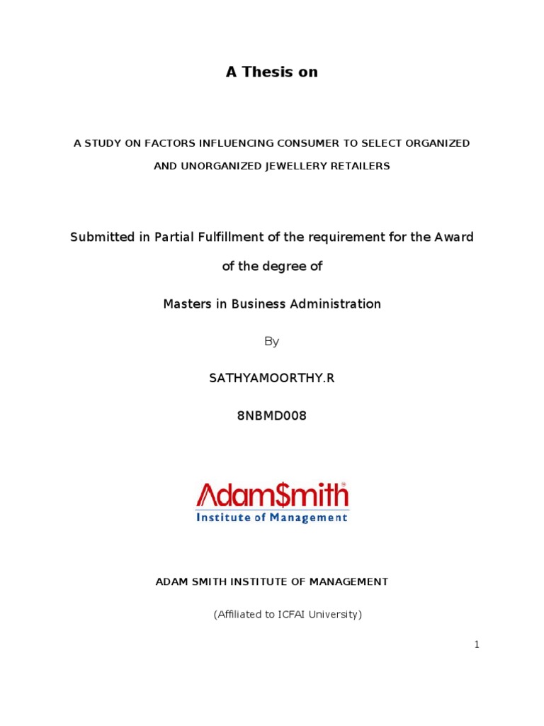 A Thesis On PDF Online Shopping Retail