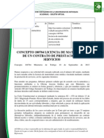 Doc. 616 Concepto 180784 Licencia de Maternidad de Un Contrato de Prestación de Servicios PDF