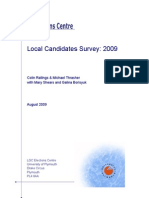 Report On A Survey of Candidates at The June 2009 Local Elections in England