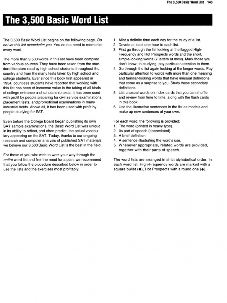 3,500 Words For SAT | PDF