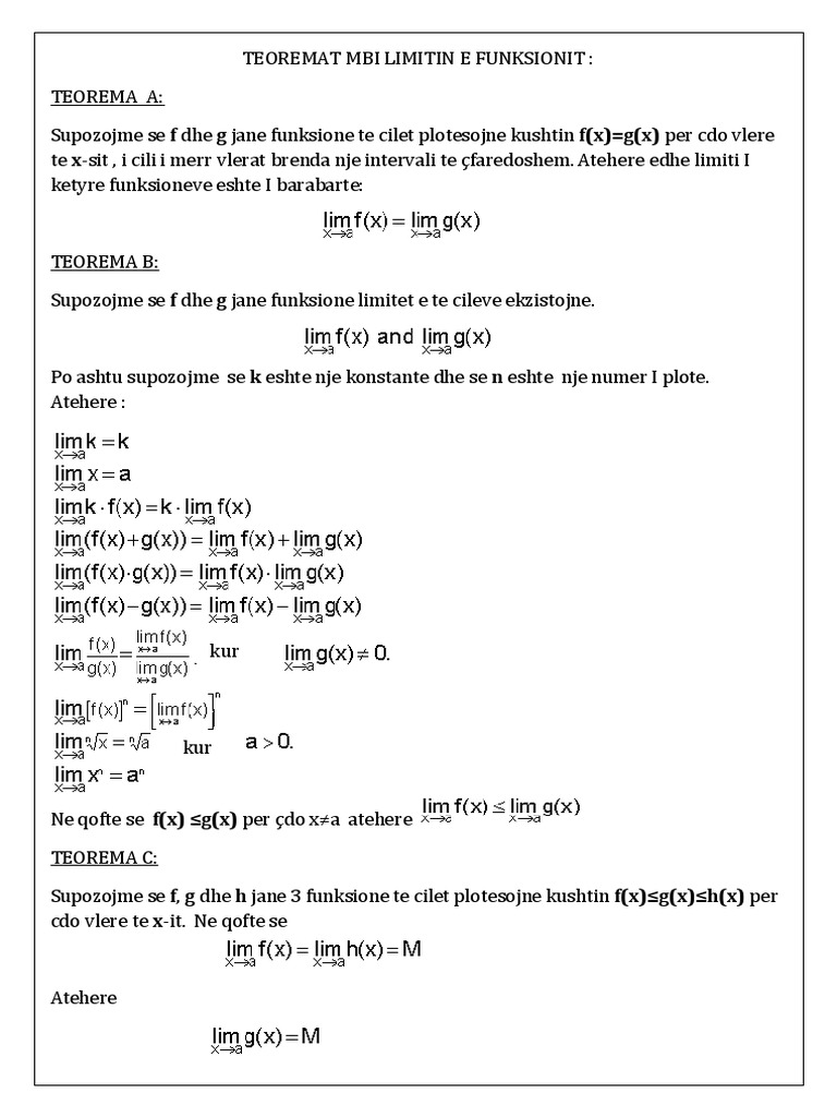 Teoremat e Limitit | PDF