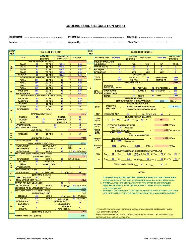 Load Calculation | Download Free PDF | Air Conditioning | Duct (Flow)