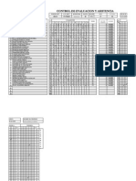 Control de Evaluacion Y Asistencia: Nombre Del Alumno