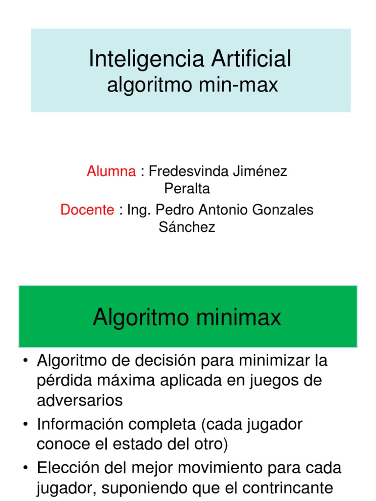 Algoritmo Min Max | Descargar gratis PDF | Áreas de informática ...