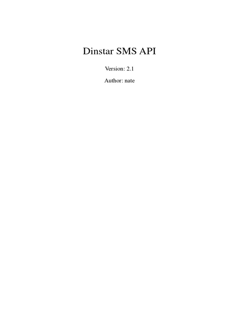 Dinstar SMS API Overview and Protocol | PDF | Short Message Service ...