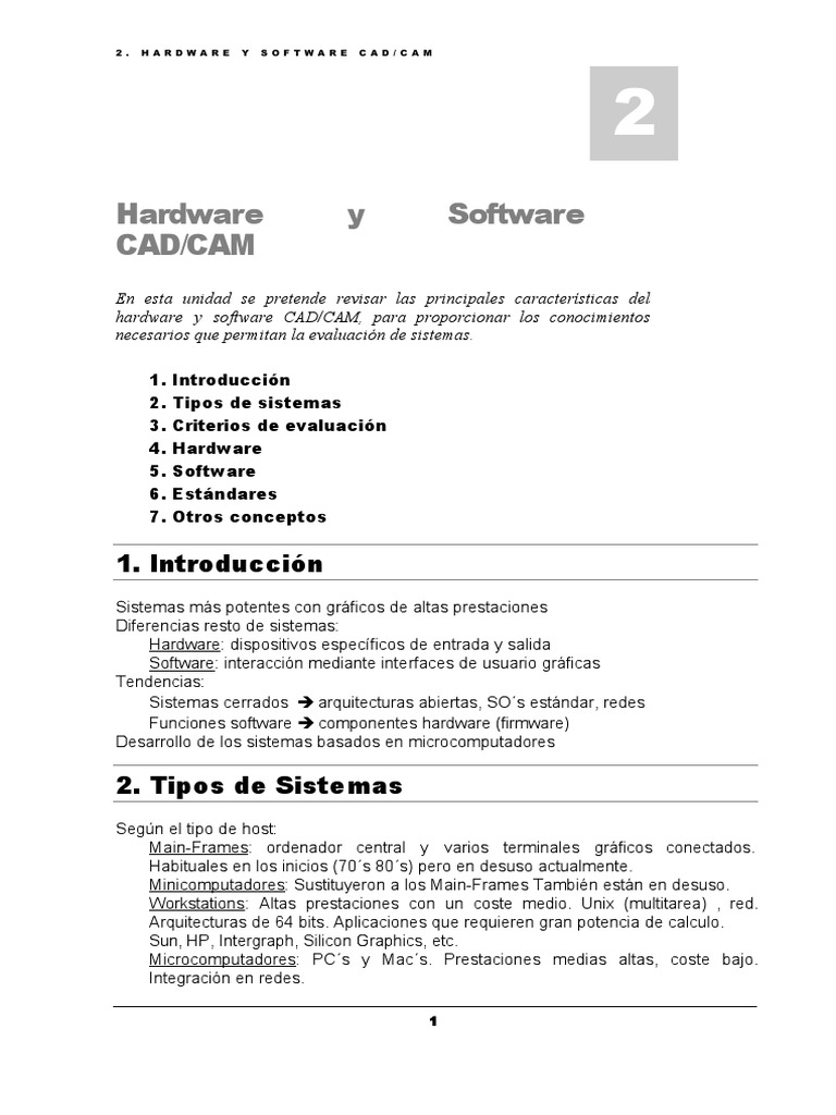 Hardware y Software en CAD/CAM | PDF | Hardware de la computadora ...