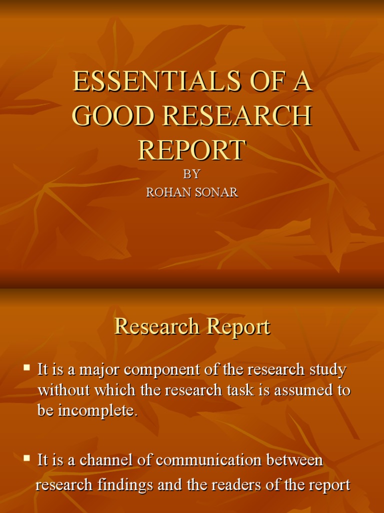 what good research report