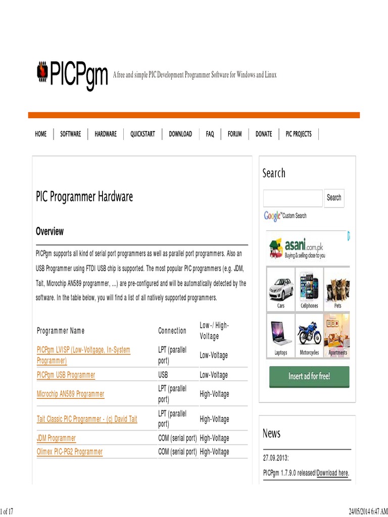 PICPgm _ a Free and Simple PIC Development Programmer Software for free ...