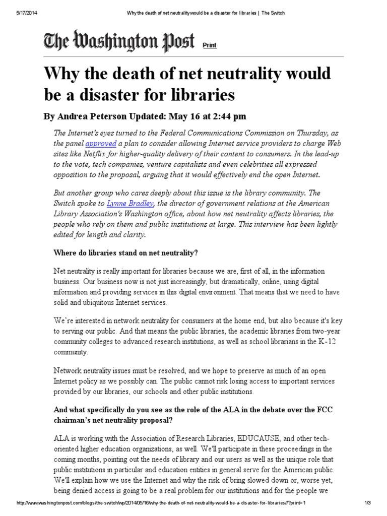 Net Neutrality Essay - Words