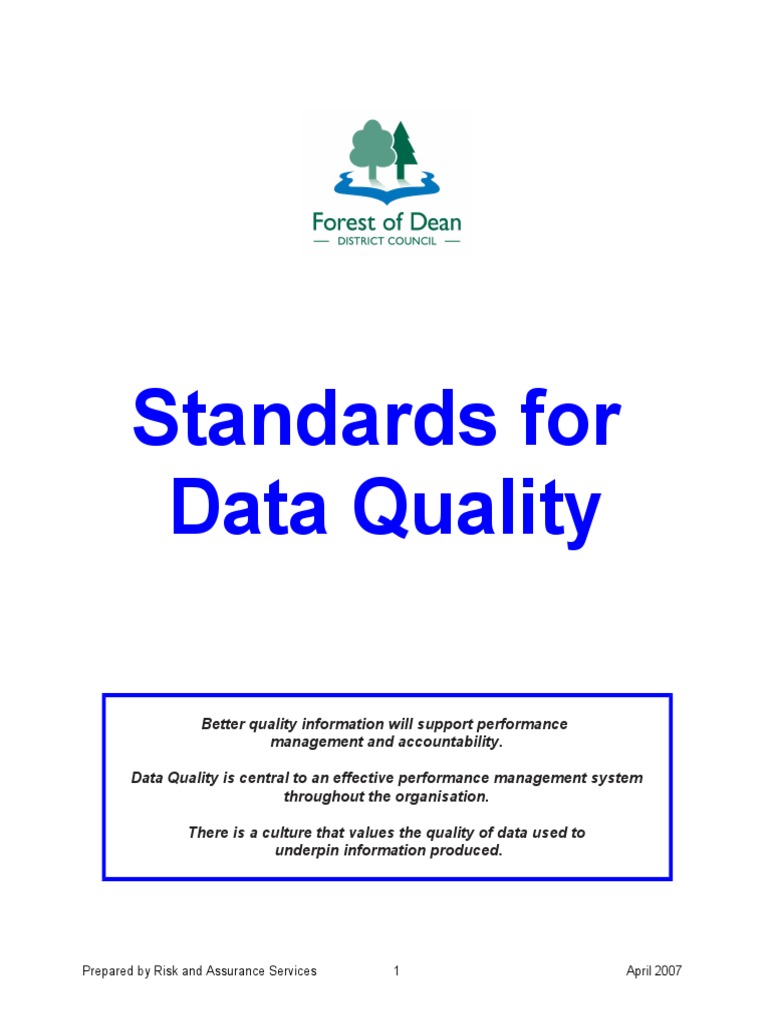 Data Quality Standards for Public Services | PDF | Audit | Governance