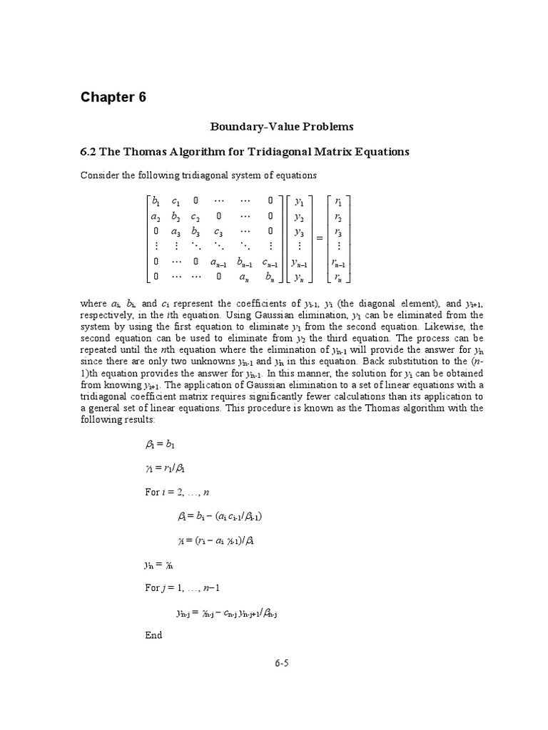 The Thomas Algorithm For Tridiagonal Matrix Equations PDF | PDF ...