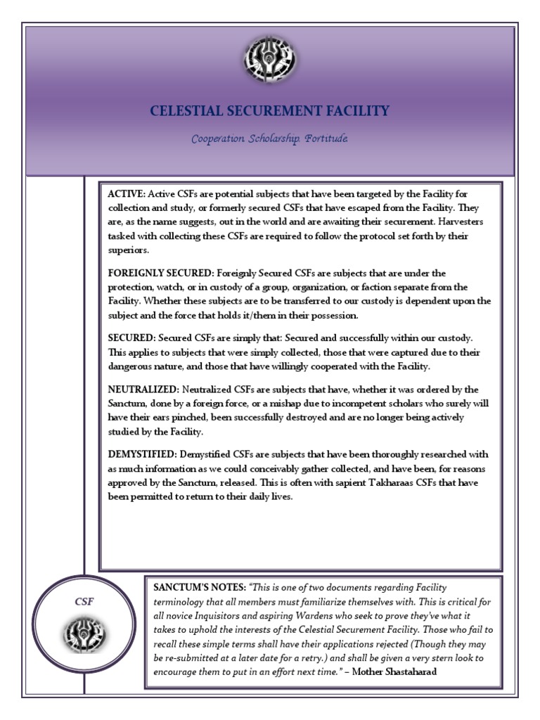 CSF Terminology for Novices | PDF | Science & Mathematics