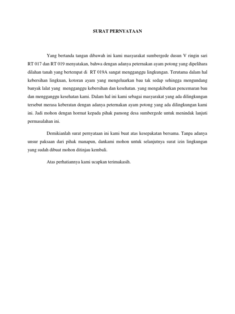 Surat Pernyataan