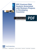 Long Intl EPC Contract Risk Analysis Associated With Onshore Projects in Developing Countries