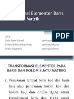 Transformasi Elementer Baris Dan Kolom Matrik