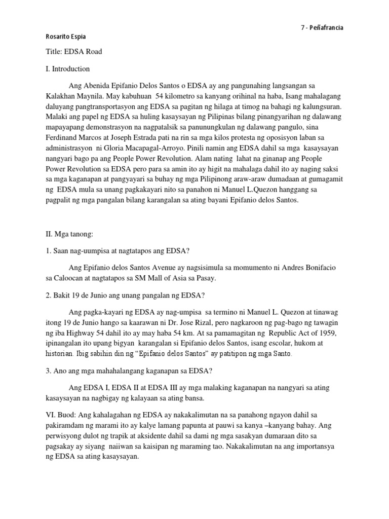 Fil Research - Edsa Road | PDF