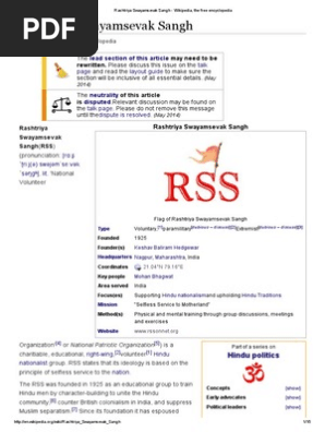 Rashtriya Swayamsevak Sangh Wikipedia The Free Encyclopedia Indian Nationalism Sikhism