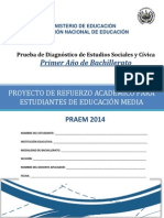 Prueba de Diagnóstico - Estudios Sociales - Primer Año Bachillerato - PRAEM 2014