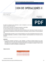 Investigacion de Operaciones Ii - Modelo de Transporte