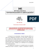 DOCUMENTO COMPLEMENTARIO N° 2 - EVALUACIÓN DE NECESIDADES EDUCATIVAS ESPECIALES EN EL MARCO DE LAS ADAPTACIONES CURRICULARES