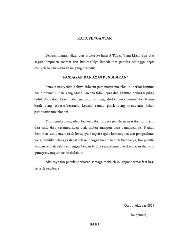 Makalah Azas Dan Landasan Pendidikan