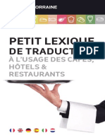 Lexique Traduction Hotels Restaurants