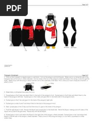 Penguin Ornament Printable 1109