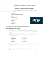 Guidelines For Preparation of Research Project Report