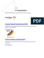 Membership of Organisations: German National Tourist Board (GNTB)