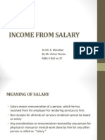 Income From Salary: To Mr. K. Marulkar by Mr. Onkar Narale MBA II Roll No 37