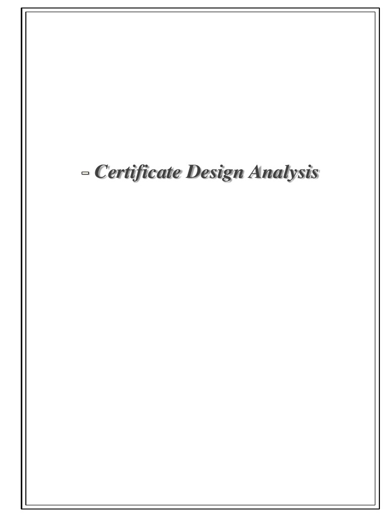 Certificate Design Analysis | PDF