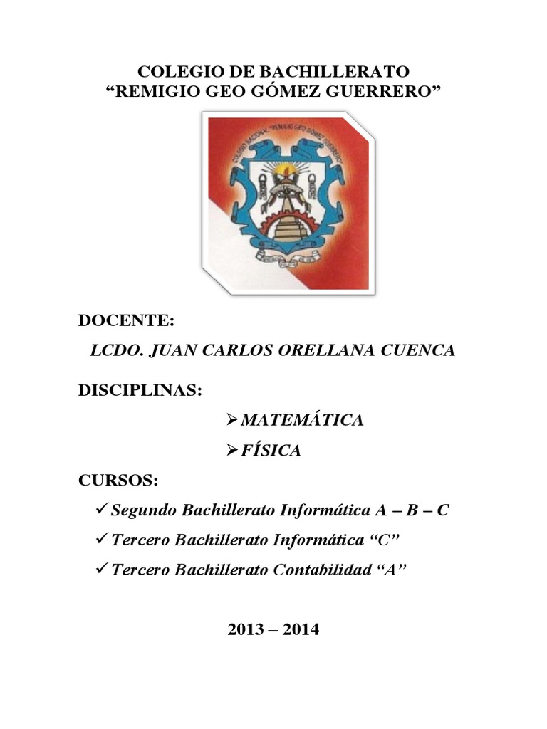 Caratula Colegio de Bachillerato | PDF