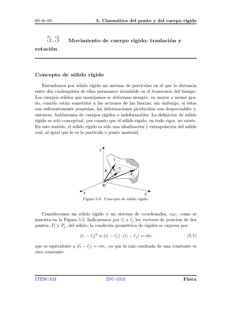 Cinemática Del Cuerpo Rigido Rotación Movimiento