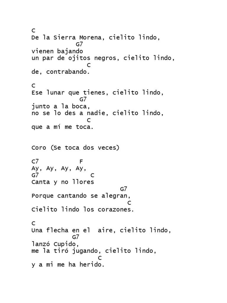 Cielito Lindo ACORDES PDF Musica Popular Musica Latinoamericana