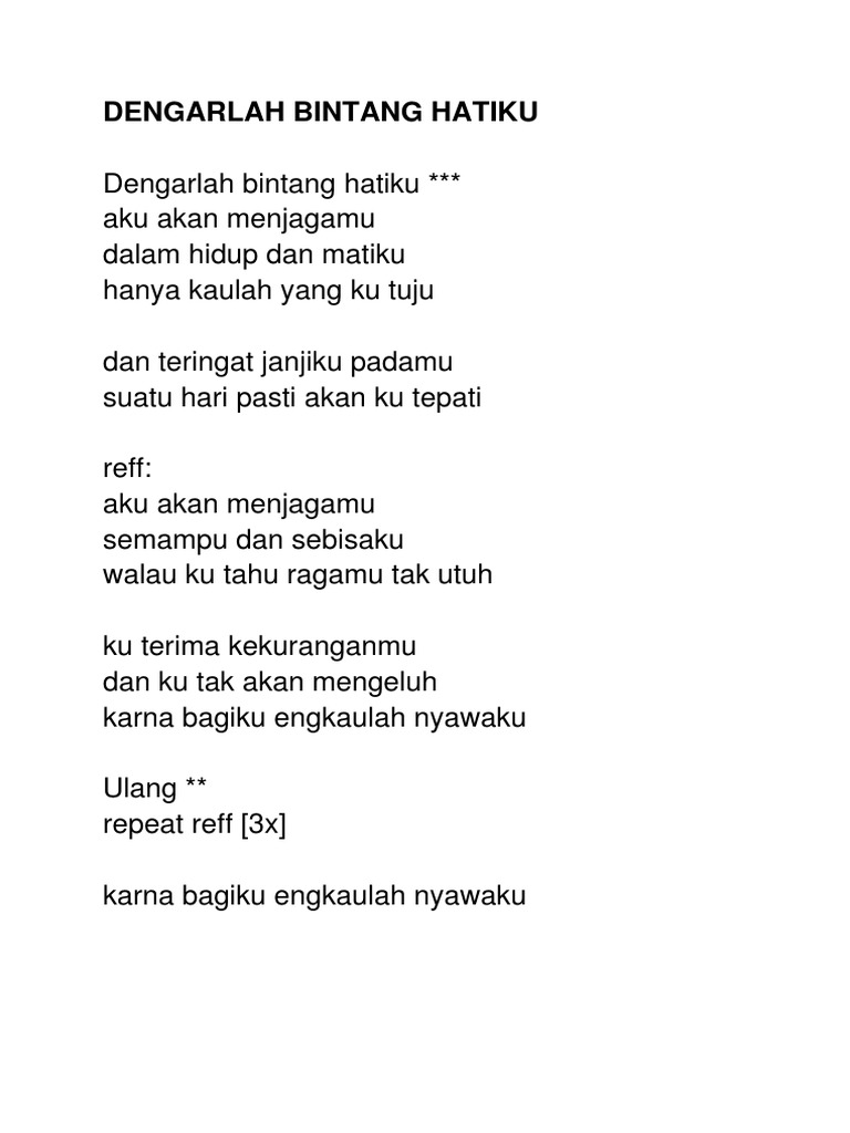 Dengarlah Bintang Hatiku Pdf