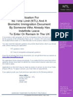 Application For No Time Limit (NTL) and A Biometric Immigration Document by Someone Who Already Has Indefinite Leave To Enter or Remain in The UK