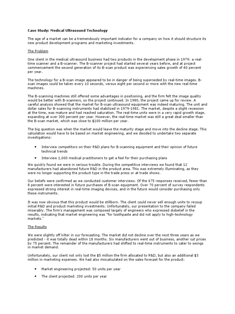 Product Life Cycle Case Study PDF Image Scanner Medical Ultrasound