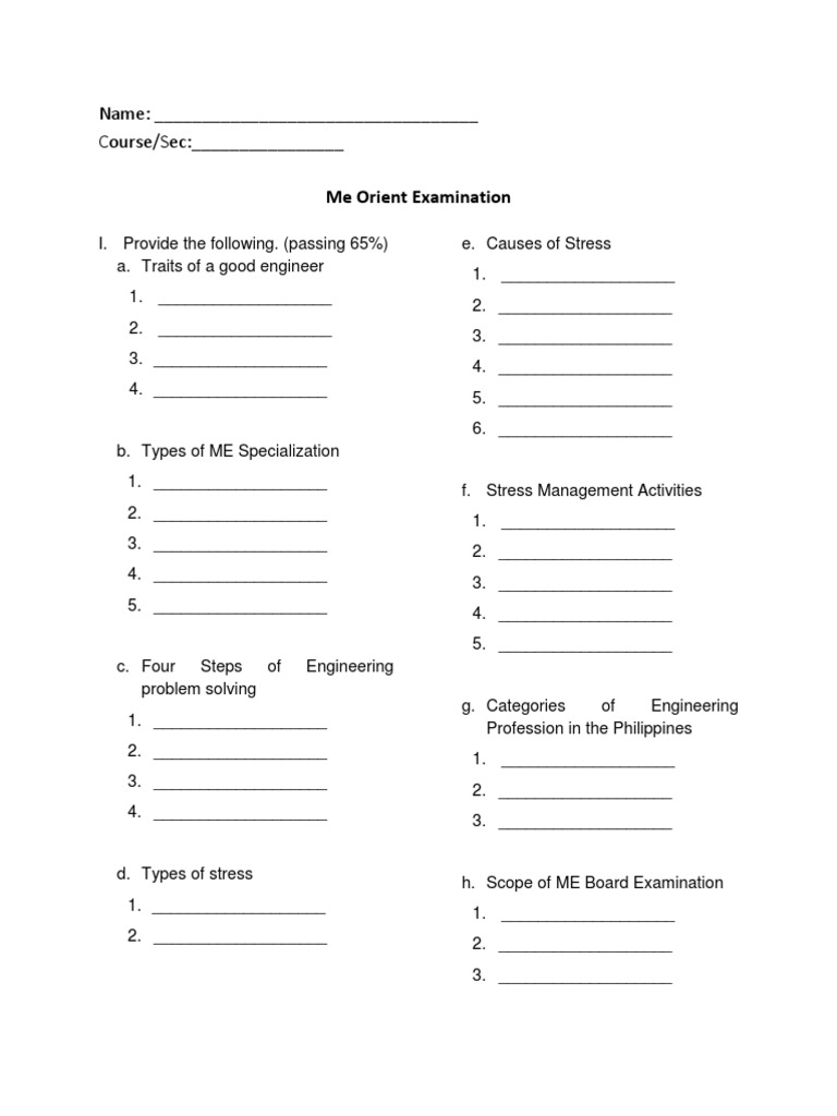 ME ORient Examination | PDF