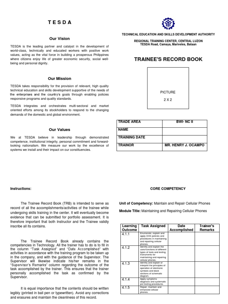 Tesda: Our Vision | Download Free PDF | Competence (Human Resources ...