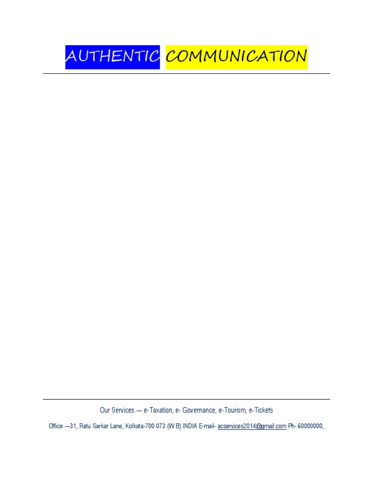 Authentic Communication Services in India | PDF