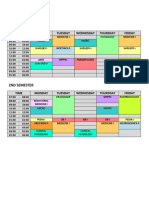 Second Year Medicine Timetable with Subjects for Section A