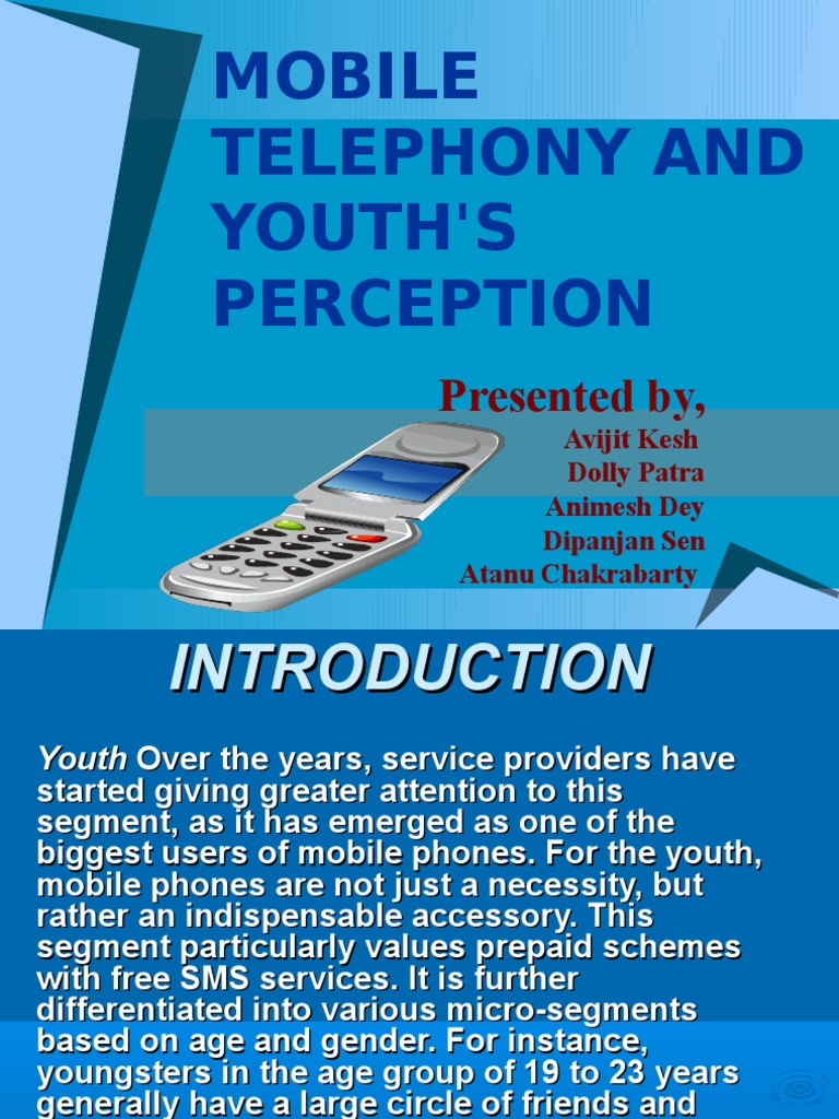 Mobile Telephony and Youth's Perception PDF Mobile Phones