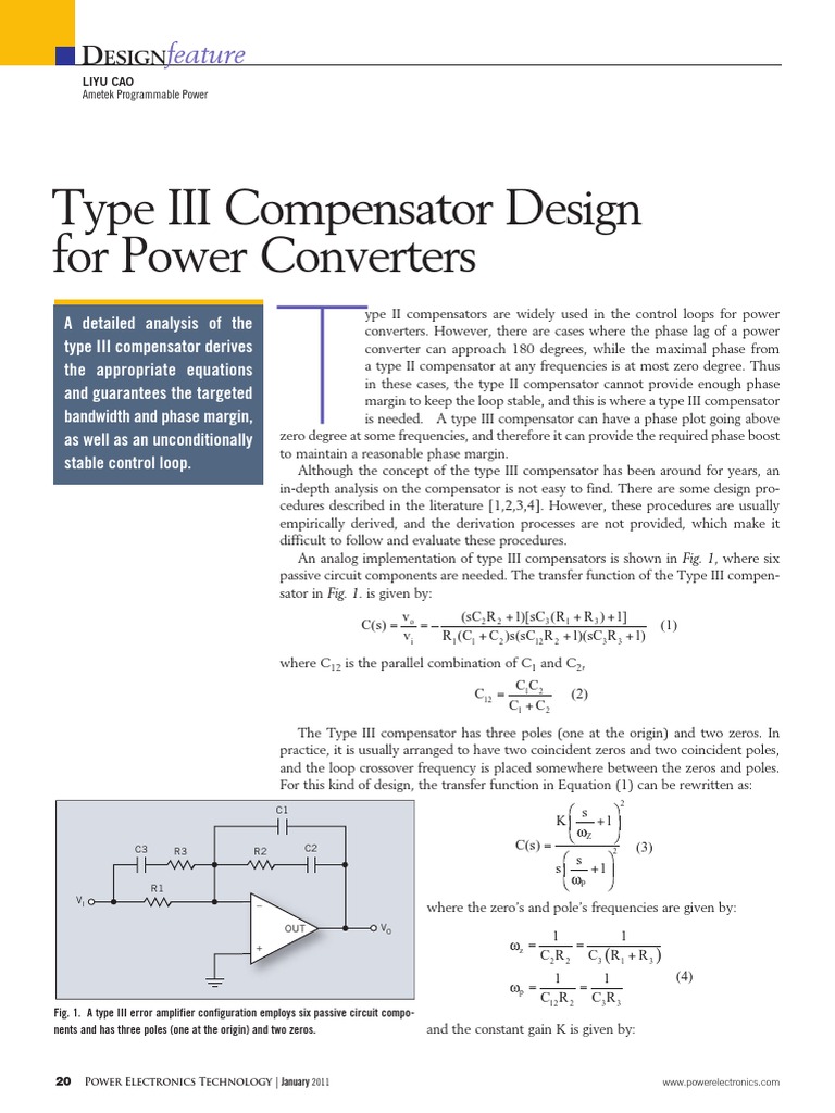 Type 3 Compensator Design | PDF | Electrical Engineering | Electronics
