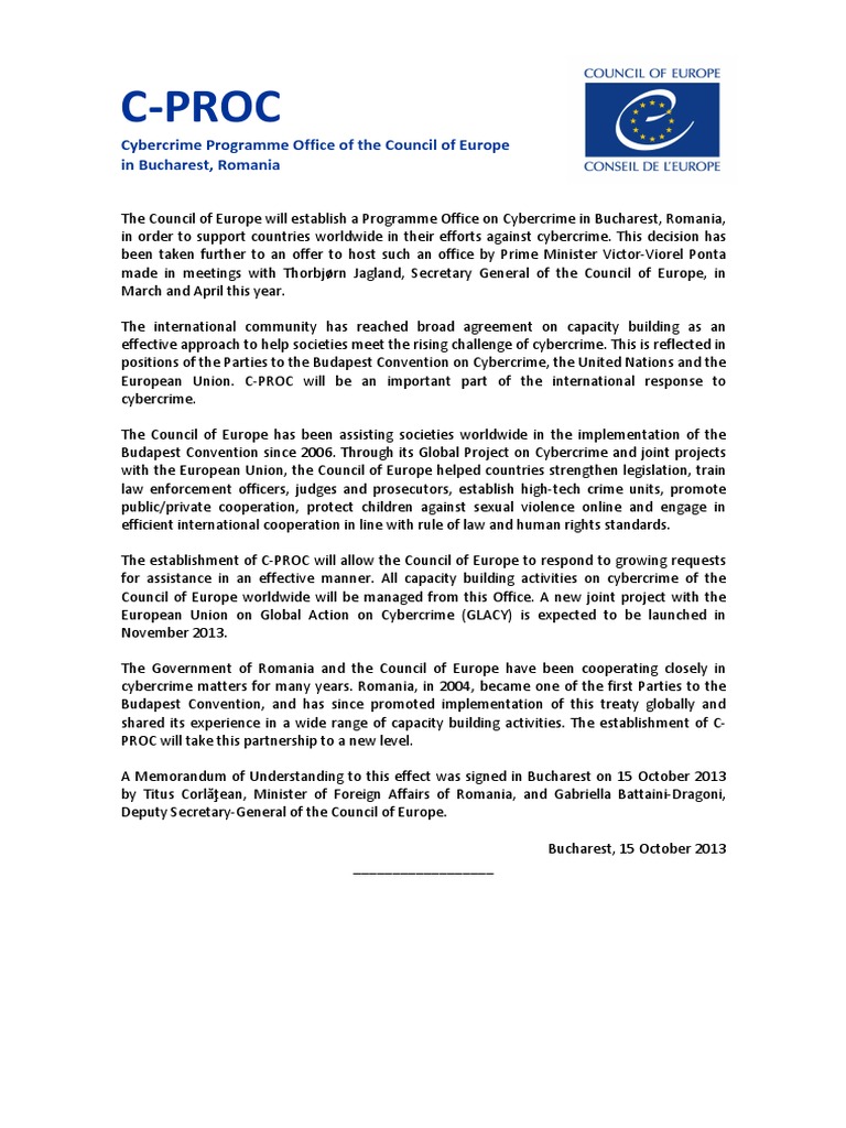 Establishment of C-PROC in Romania | PDF