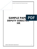 Deputy Director Hr NTS SAMPLE PAPER