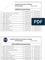 Ciit VC Date Sheet (1st Sessional April 2014)