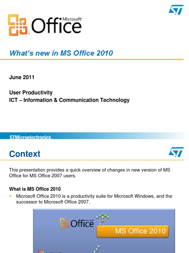 What's New in MS Office 2010 | PDF | Microsoft Office 2010 | Microsoft ...