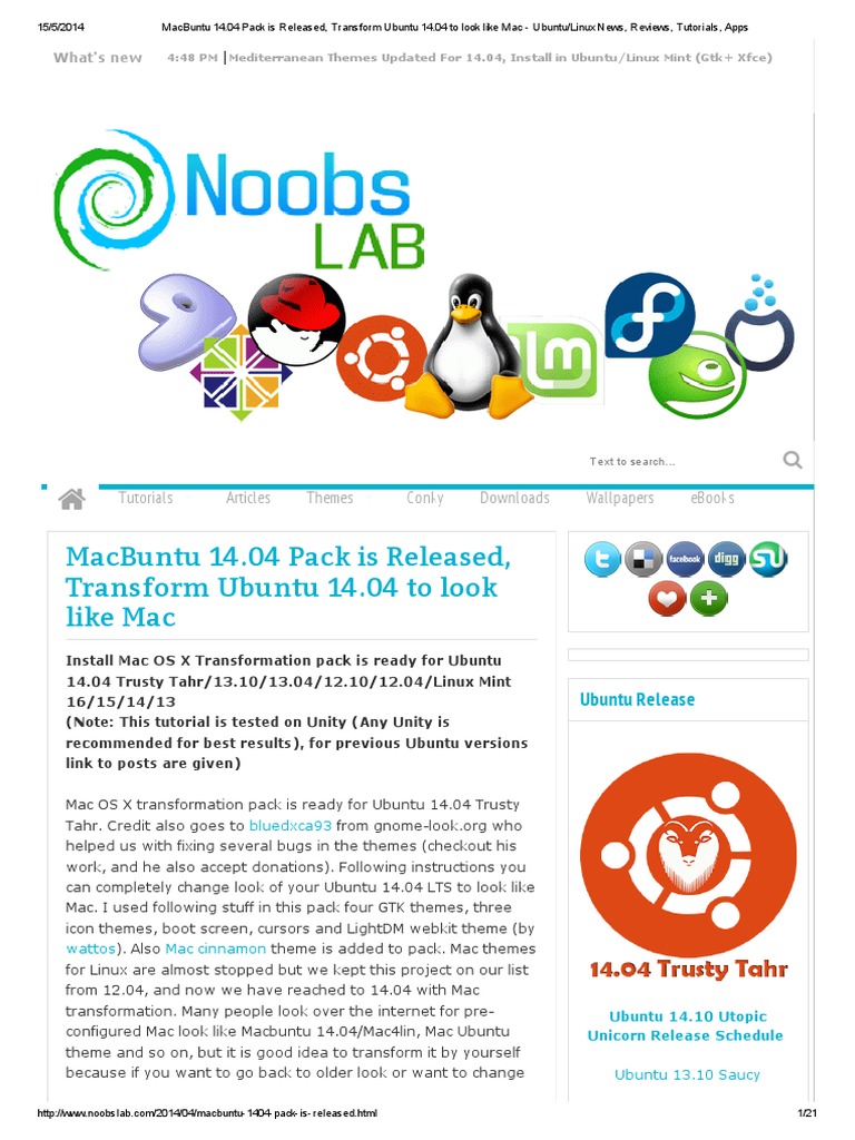MacBuntu 14.04 Pack Is Released, Transform Ubuntu 14 | PDF | Ubuntu ...