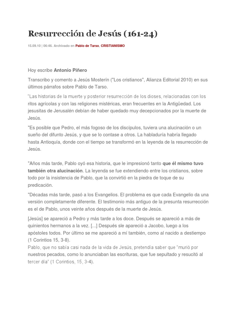 Resurrección de Jesús y su legado | PDF | La resurrección de Jesús ...